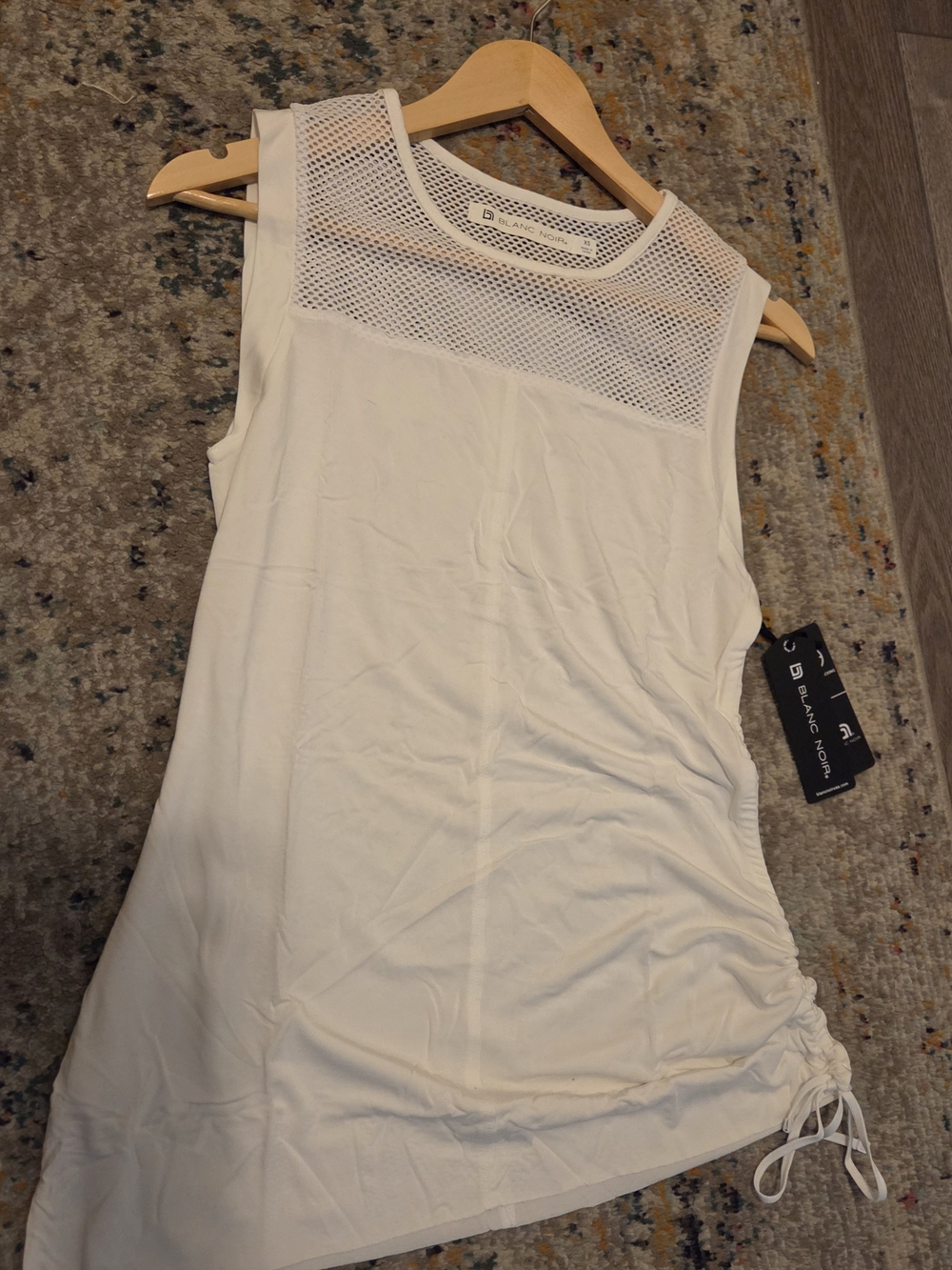 Blanc Noir White Mesh  Tank